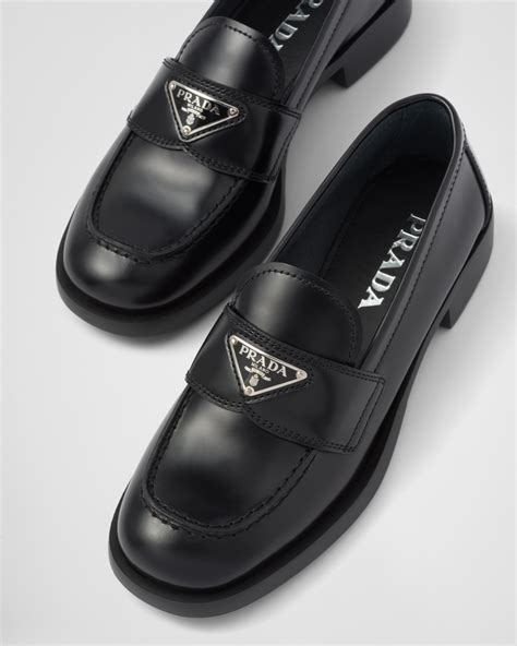 prada loafers second hand|unlined brushed leather loafers prada.